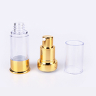 Pleasant shopping gold pump clear bottle 10ml-30ml lightweight luxury cosmetic packaging for lotion