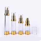 Pleasant shopping gold pump clear bottle 10ml-30ml lightweight luxury cosmetic packaging for lotion