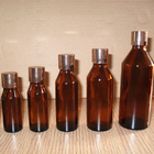 50ml Eye Cream Glass Amber Bottle With Aluminum Collar / Base