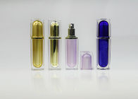 Golden Acrylic Small Lotion Pump Bottle , Spray Painting Cosmetic Cream Bottle