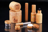 ECO - Friendly Bamboo Cosmetic Glass Bottles Packaging Wooden 5G 50G Custom Logo