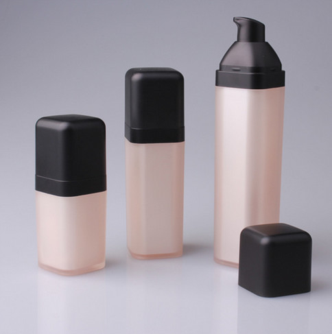 Square Serum Lotions Pink PMMA Skincare Bottle 30ml Airless Pump Bottle Cosmetic Containers