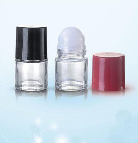 Natural 10ml round glass bottle plastic roller ball  perfume oil containers