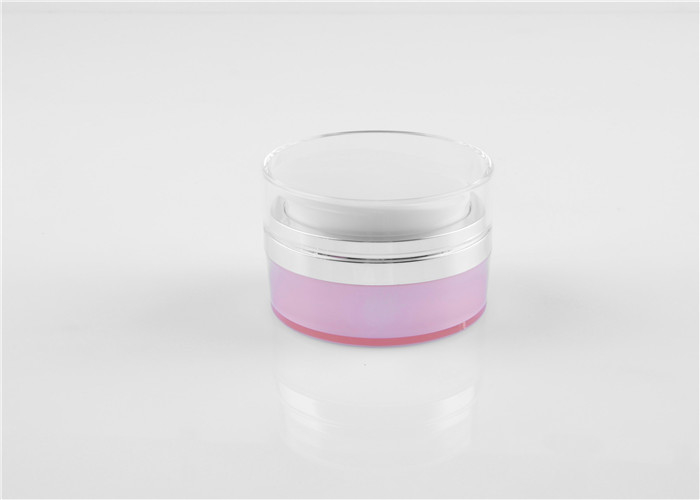 Empty 30g 50g Pink Eye Cream Lotion Container Double Wall Acrylic Powder Jars