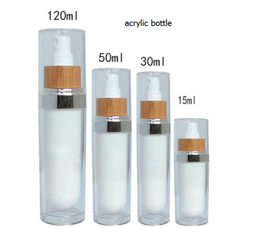 100G Cosmetic Glass Bottles Wood Jar With Bamboo Lid Personal Care 
